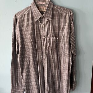 VINTAGE OLD SCHOOL POSH Men's Button Down Black Plaid Size XL